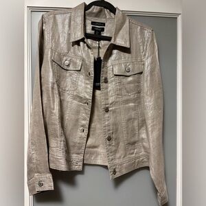 Metallic Button-Up Jacket